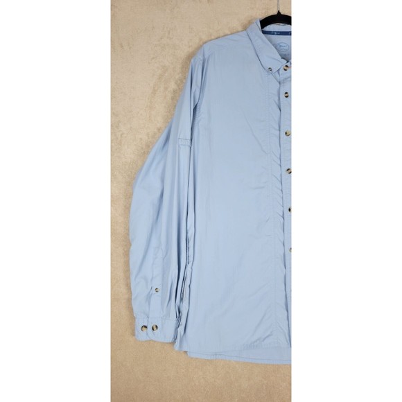 True Flies Men's Vented Fishing Shirt Long Sleeve Performance Utility Sz L Blue - Picture 2 of 16